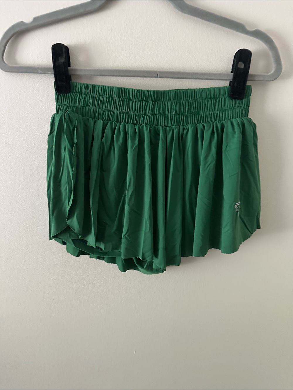 Women's Green Athletic Skort with Smocked Waistband
